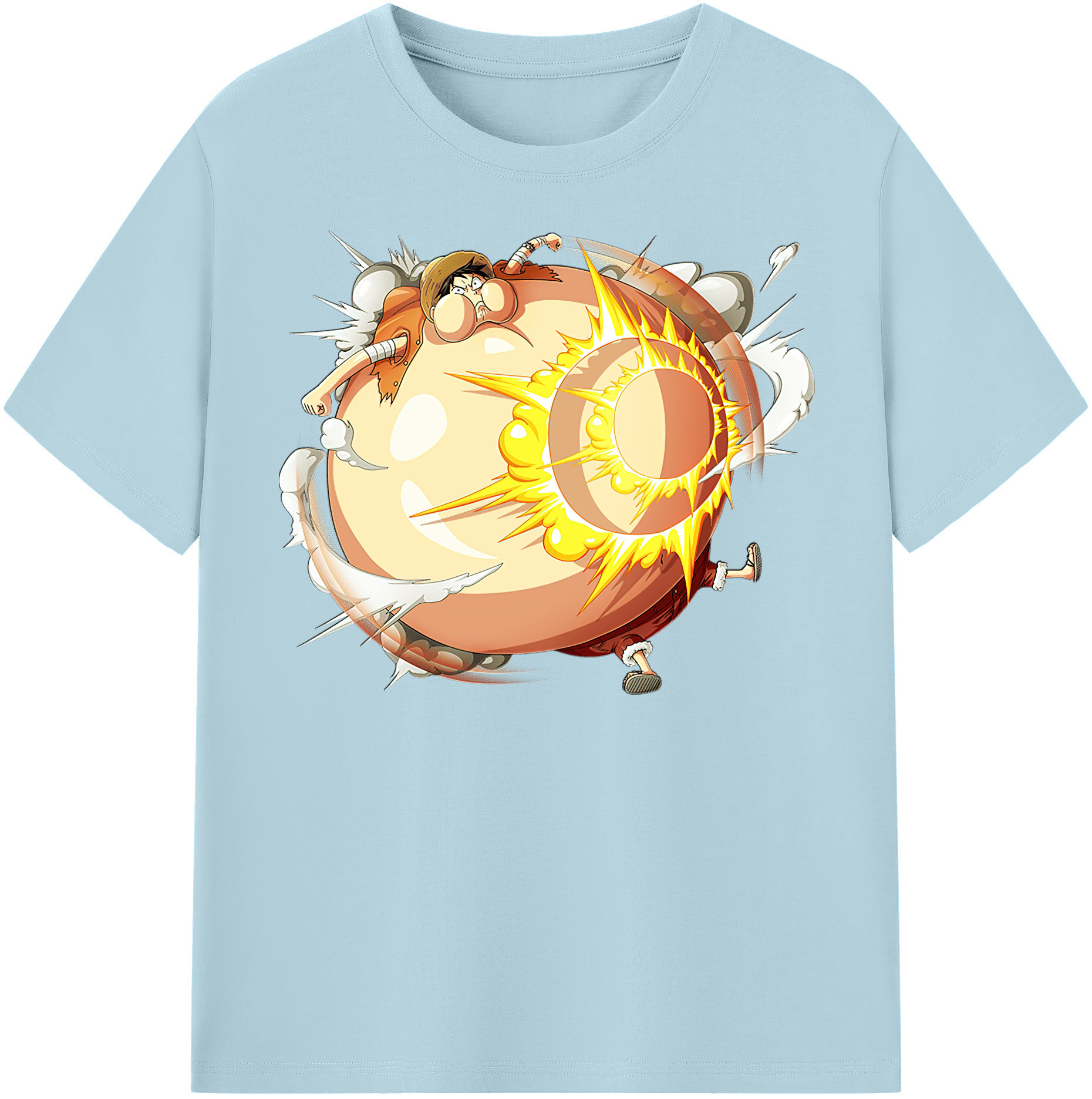 ワンピース モンキー・D・ルフィ ONE PIECE Monkey D. Luffy 綿100％半袖Tシャツ（フロントプリント）